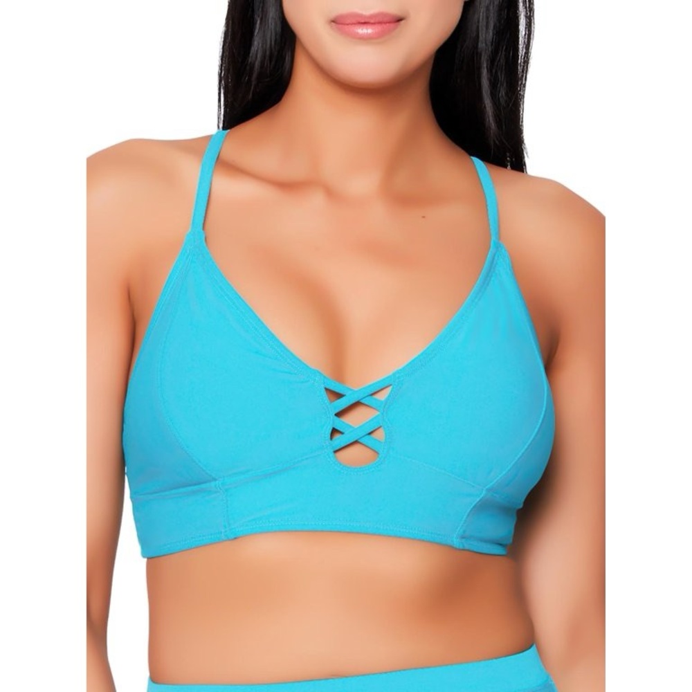 Jessica Simpson adjustable tie back Bikini Top NWT